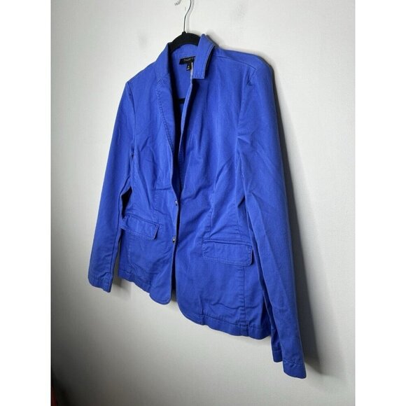 Talbots Womens Cotton Blue Blazer Jacket Single Breasted Long Sleeve Size 10 - Picture 6 of 11